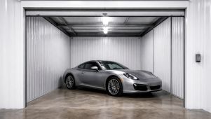 image of a car inside a clean storage unit