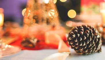 Decorated Dinner Table with Acorn