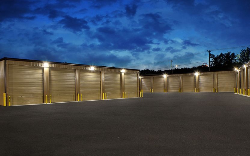 Drive up storage units at a modern self storage facility near Lakeport MI