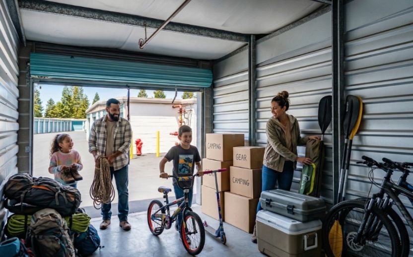 Image of Family in Affordable and Cheap Self Storage Unit
