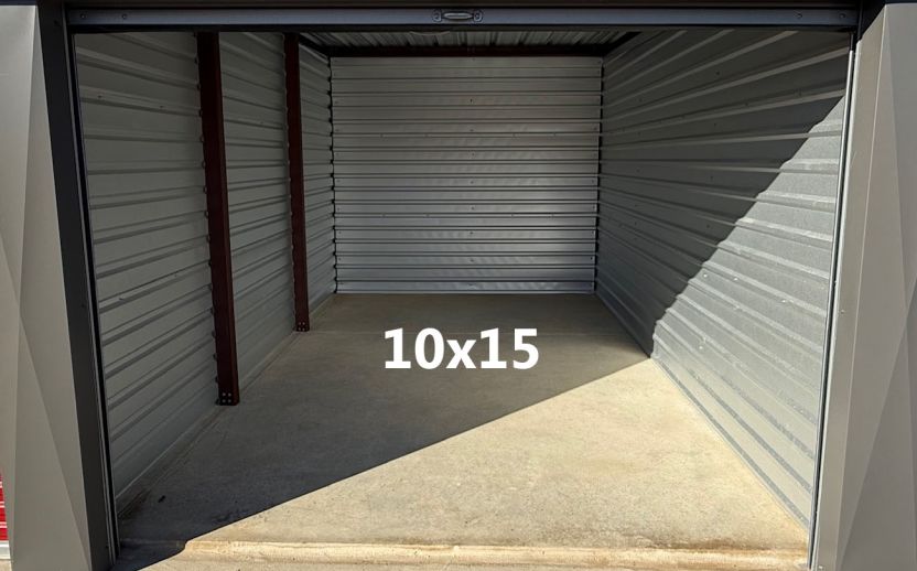 10×15 storage unit with 150 square feet of space at Inline Storage in San Antonio.