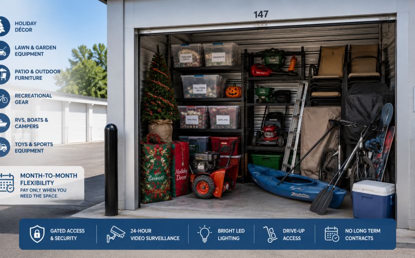 Seasonal storage solutions and organization at Lakestone Storage