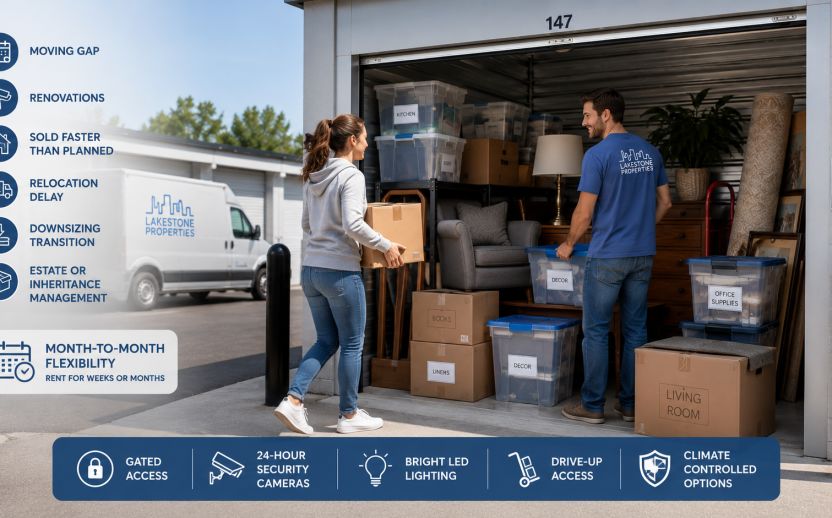 Short term storage solutions at Lakestone storage