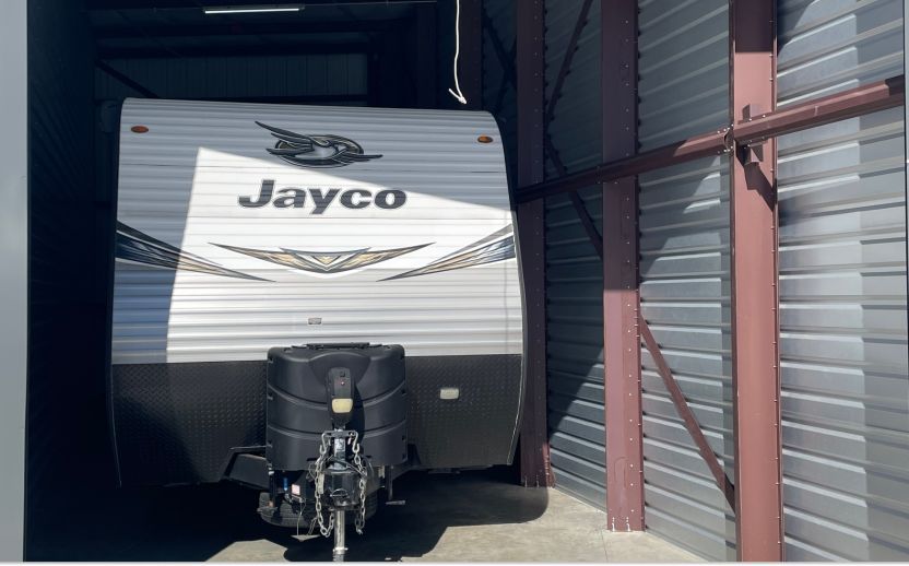 trailer parked inside of a Storage3 storage unit