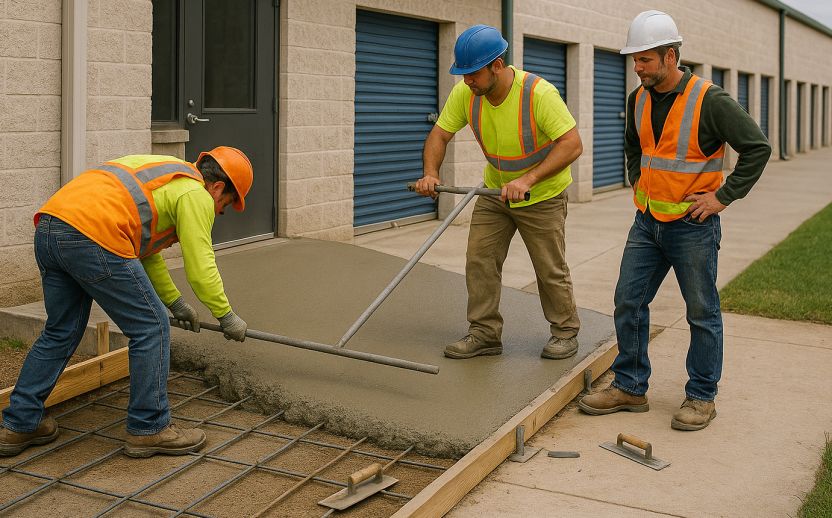 The image shows a ramp being built.