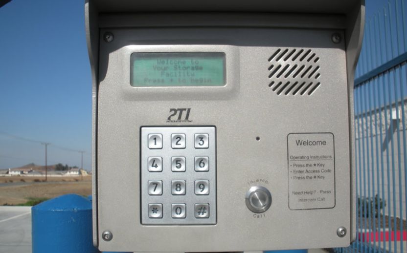 facility gate with keypad