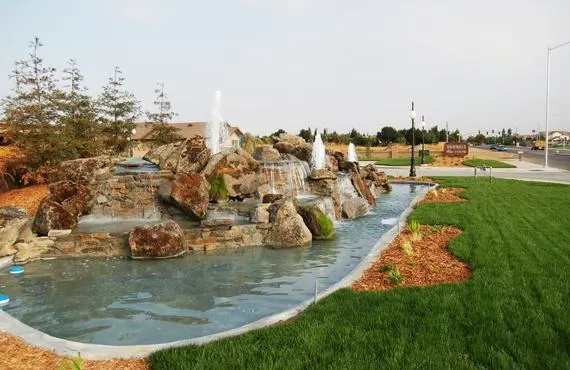 This image shows a fountain outside of our facility