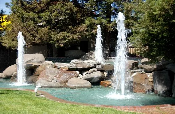This image shows a fountain outside of our facility