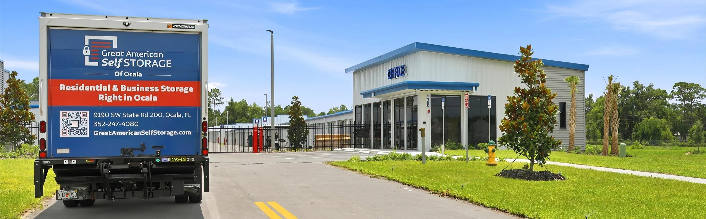 Great American Self Storage of Ocala storage units and spaces at 9190 SW State Rd 200, Ocala, FL, 34481