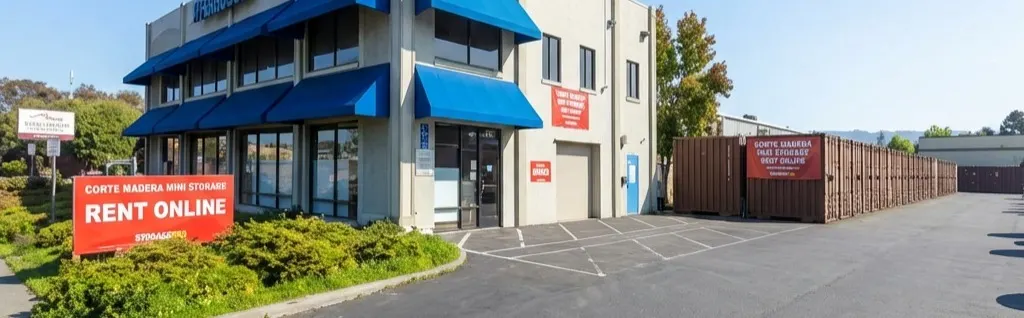 Image of Corte Madera Mini Storage Rent Online sign
