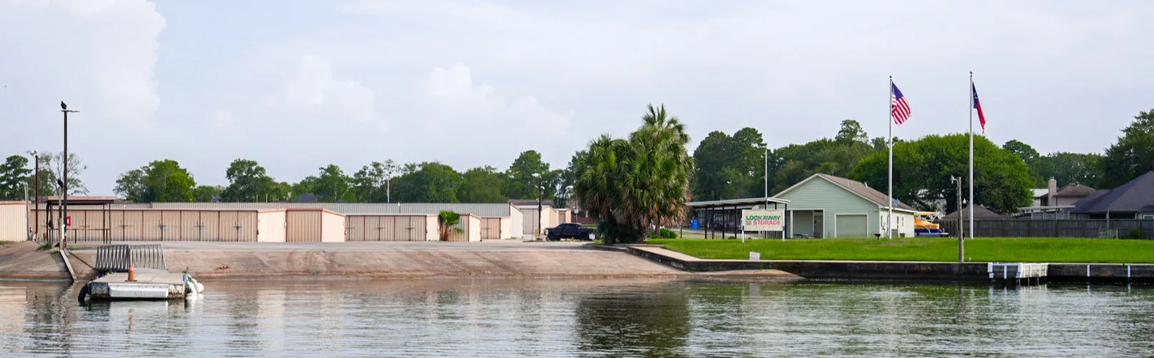 View of the property from Lake Conroe right off the boat launch