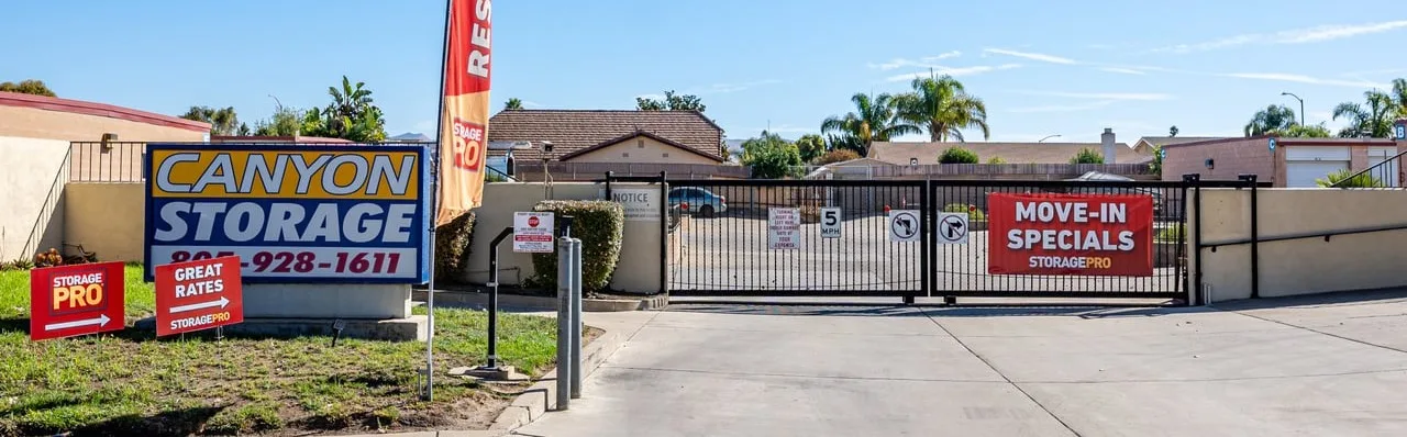 Canyon Storage Sign and Entrance