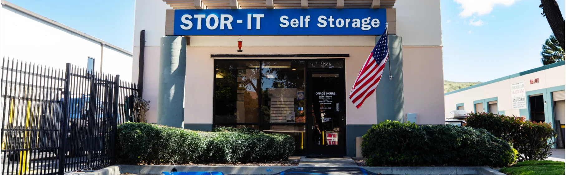 Stor-It Self Storage Front Office Entrance from Parking lot