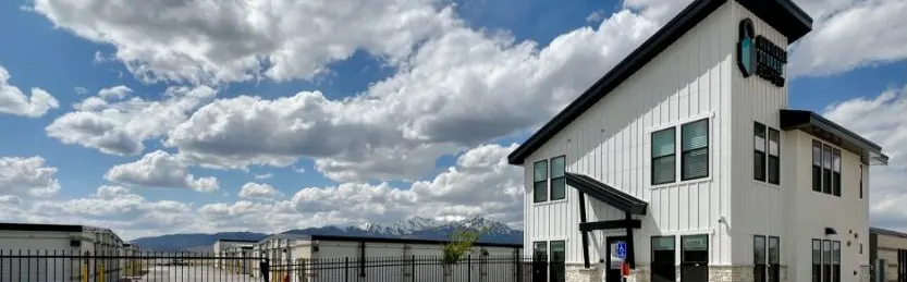 Available Storage Boat & RV office building and gated entrance in Eagle Mountain, Utah