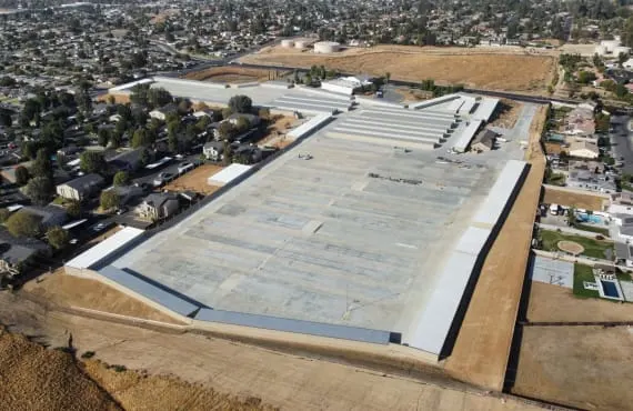Aerial view of storage units at self storage rental facility Derrel's Mini Storage, 3333 Fairfax Rd, Suite A, Bakersfield, CA, 93306
