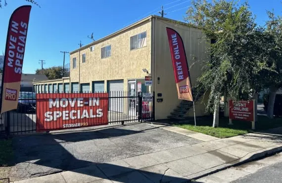 Image Of Entrance and Storage Units at SecurePRO Self Storage in Redwood City, CA