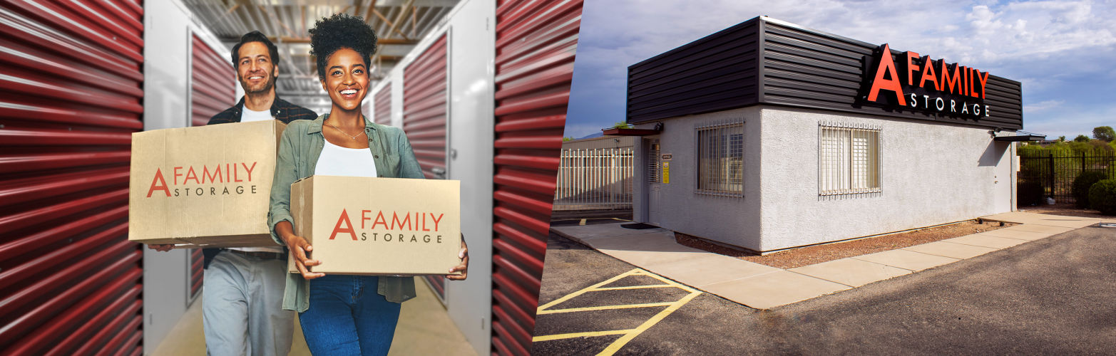 Exterior view of the A Family Storage facility
