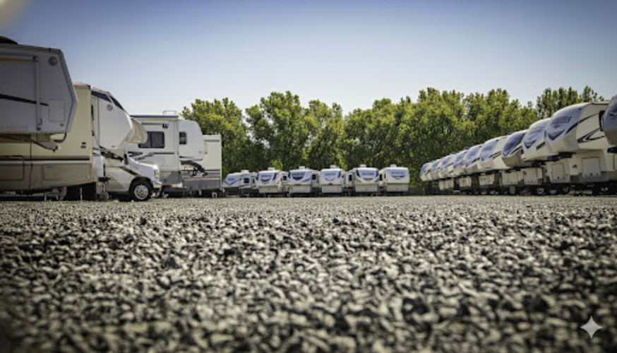 Exterior view of the Elite RV Storage facility