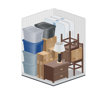small storage units size guide image for Monte Vista Mini Storage, 2000 W Monte Vista Ave., Turlock, CA, 95382