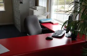 Front desk in office at Fortress Secure Mini Storage at 2175 Willow Road, Arroyo Grande, CA