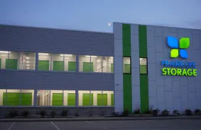 Drone video of storage units at self storage facility Prairie Life Storage, 6100 Production Dr, Cedar Falls, IA, 50613