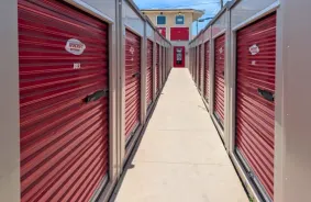 Aerial view of storage units at self storage rental facility Rocket Self Storage, 4920 70th St, San Diego, CA, 92115