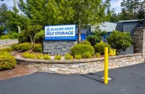 Entrance to Glacier West Self Storage at 9615 Burnham Dr, Gig Harbor, WA 98332