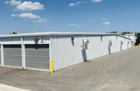 Aerial view of storage units at self storage rental facility Smart Storage NWA, 325 Greenhouse Rd, Centerton, AR, 72719
