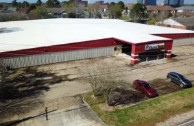 Aerial view of storage units at self storage rental facility ClimaStor - Mancuso @ Picardy, 5252 Mancuso Lane, Baton Rouge, LA, 70809