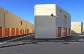 Drive up storage units with 2 paths