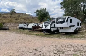 Hallway image of storage units at self storage property Veterans RV Storage, 840 W Moreno Ave, Colorado Springs, CO, 80905