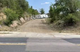 Aerial view of storage units at self storage rental facility Veterans RV Storage, 840 W Moreno Ave, Colorado Springs, CO, 80905