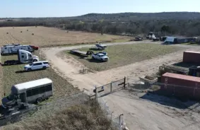 Aerial view of storage units at self storage rental facility Onion Creek Storage - McKinney Falls, 7511 Dee Gabriel Collins Rd., Austin, TX, 78744