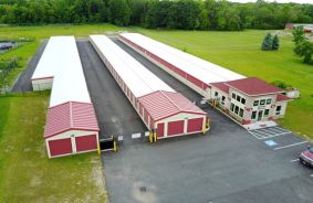 Aerial view of storage units at self storage rental facility Store America - North Syracuse, 5624 Bear Road, North Syracuse, NY, 13212