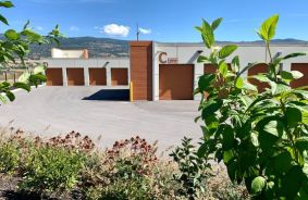 Aerial view of storage units at self storage rental facility Airport Village Self Storage, 3525 Kel Mac Ct., Kelowna, BC, V1V 0C1