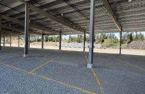 Hallway image of storage units at self storage property Okanagan Secure RV Storage, 2651 Dick Road, Lake Country, BC, V4V 1L9