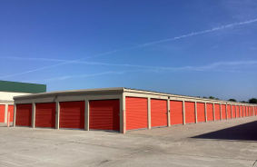Corner of Storage Units inside of a Storage Facility