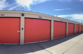 Long Row of Storage Units to the left of the screen