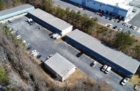 Aerial view of storage units at self storage rental facility Forward Storage & Business Park Douglasville, 5493 Westmoreland Plz, Douglasville, GA, 30134