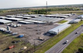 Aerial view of storage units at self storage rental facility Backyard Storage, 885 FM78 East, Marion, TX, 78124