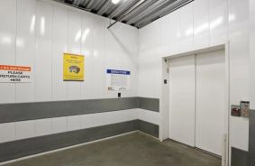 Elevator inside storage facility