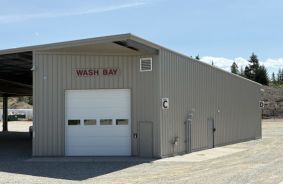 Aerial view of storage units at self storage rental facility Okanagan Secure RV Storage, 2651 Dick Road, Lake Country, BC, V4V 1L9