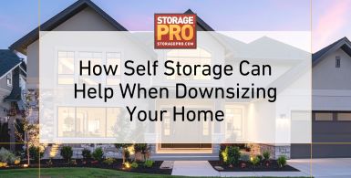 Image - Downsizing Your Household? Here's How Self Storage Can Help with photo of house behind text.