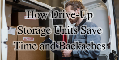 Man standing with his car trunk open with a checklist looking at storage boxes