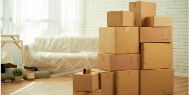 Storage boxes inside of a home