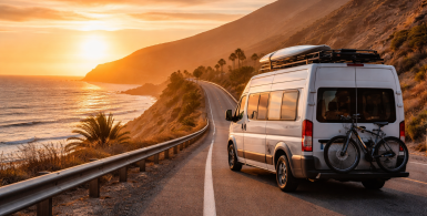 Golden sunset along California coast