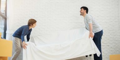 choosing the right storage unit size with boxes and furniture organized in self storage unit