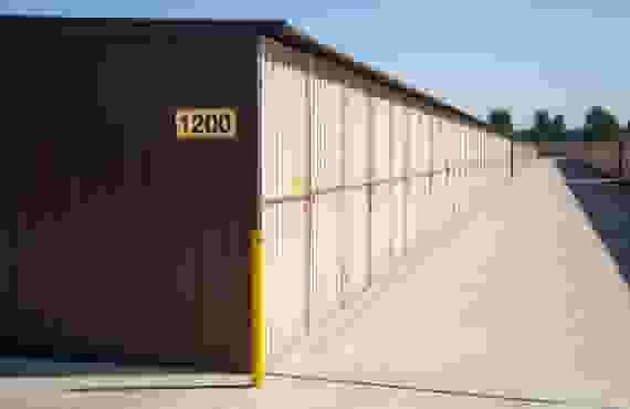 This image is of a row of storage units