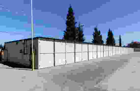 This 360 view shows the outdoor storage units at the Derrel's Mini Storage located on 3502 W San Jose avenue in Fresno