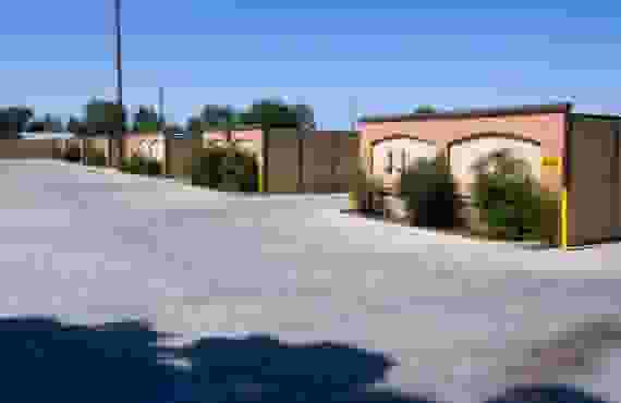 This image shows rows of outdoor storage units